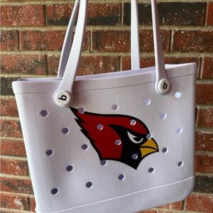 White Tote Bag with Red and Yellow Logo